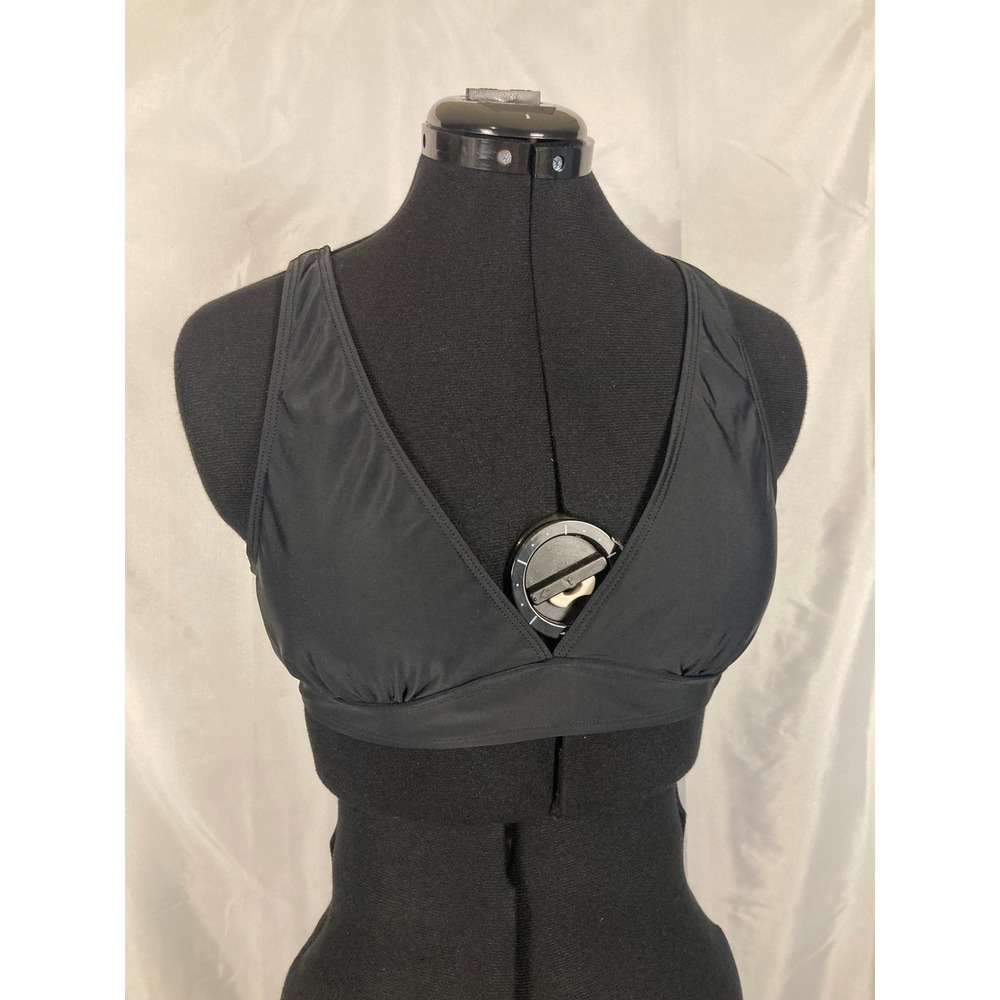 M Black Wireless Padded Tie Back Bikini Top Swimwear